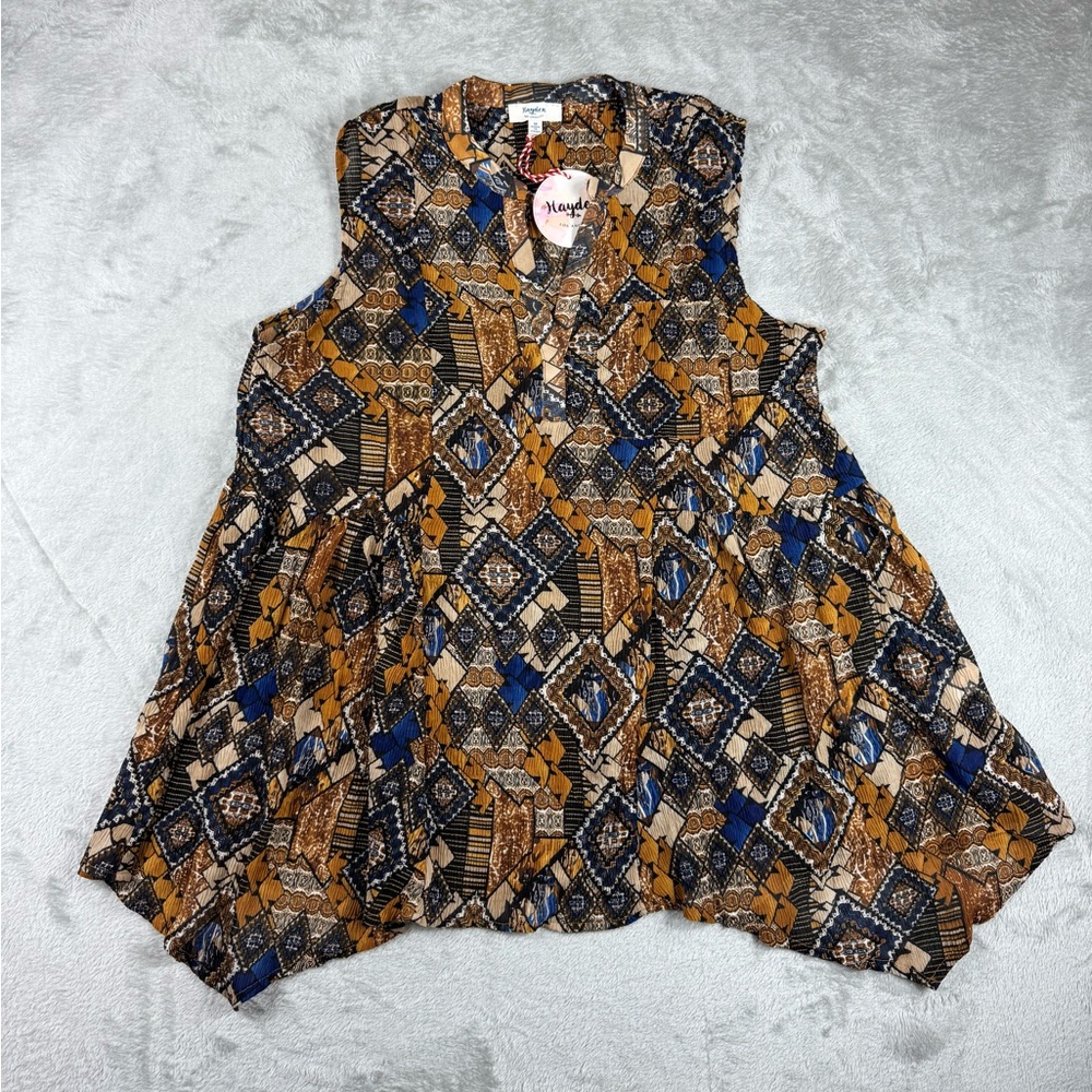 Hayden Los Angeles Flowy Boho Blouse Sleeveless Size M NWT